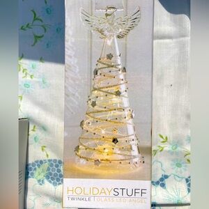Christmas Decor - HolidayStuff Twinkle Glass LED Angel - New!